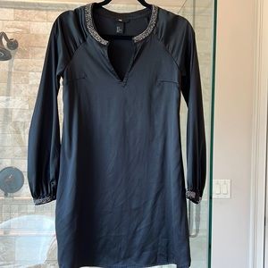 Black silky tunic dress